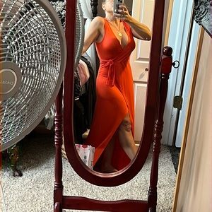 Orange Halloween Long sexy goddess dress See You Monday size Large